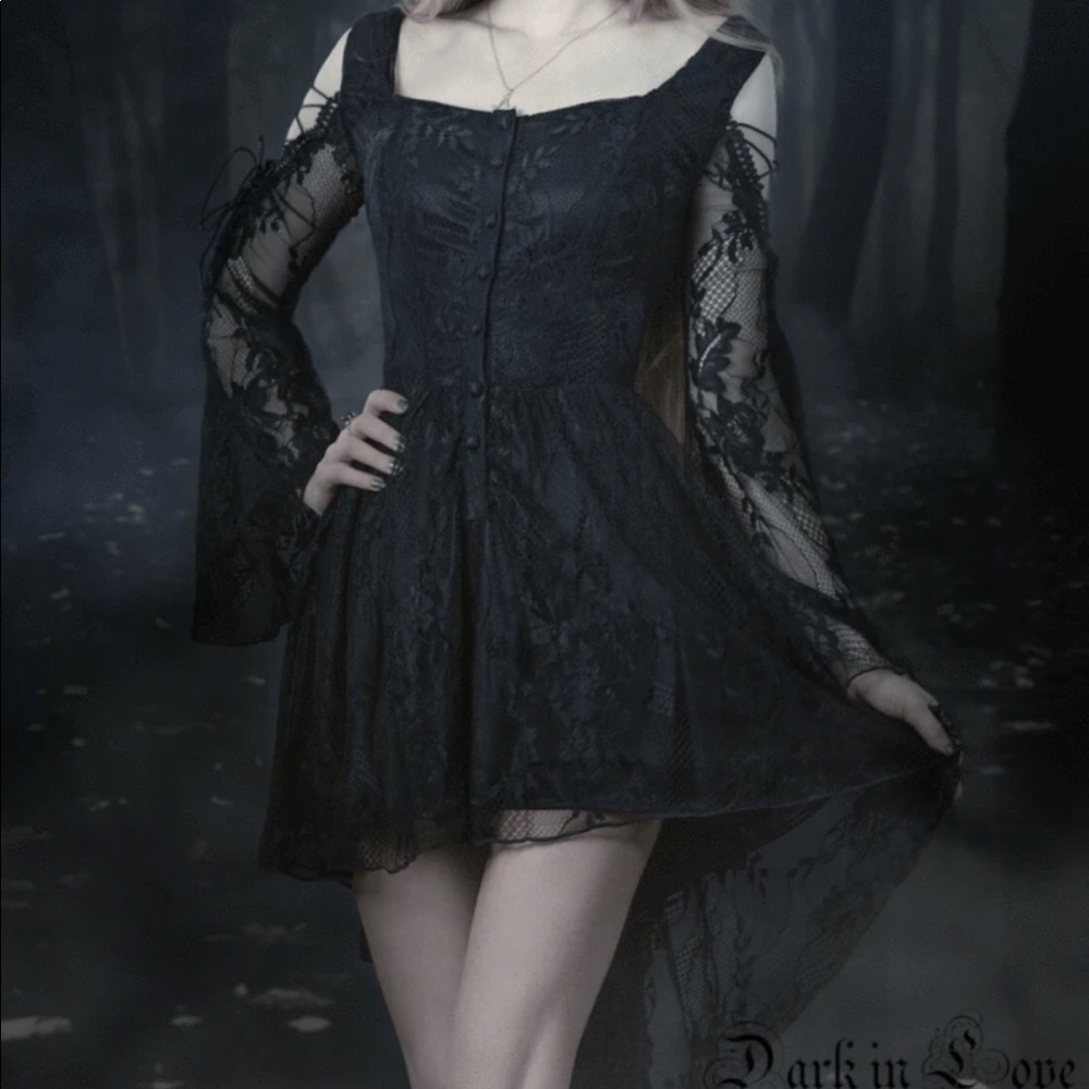 dark in love lace overlay dress
